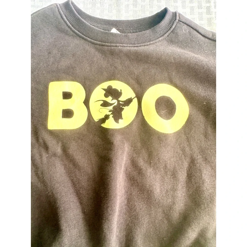 Old Navy Disney Halloween Mickey Mouse Boo Sweatshirt Black Toddler 2T Spooky